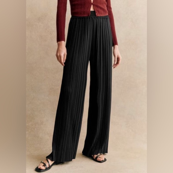 SEZANE JIMMY PANTS Black Pleated Trousers Size 40 - Picture 4 of 12